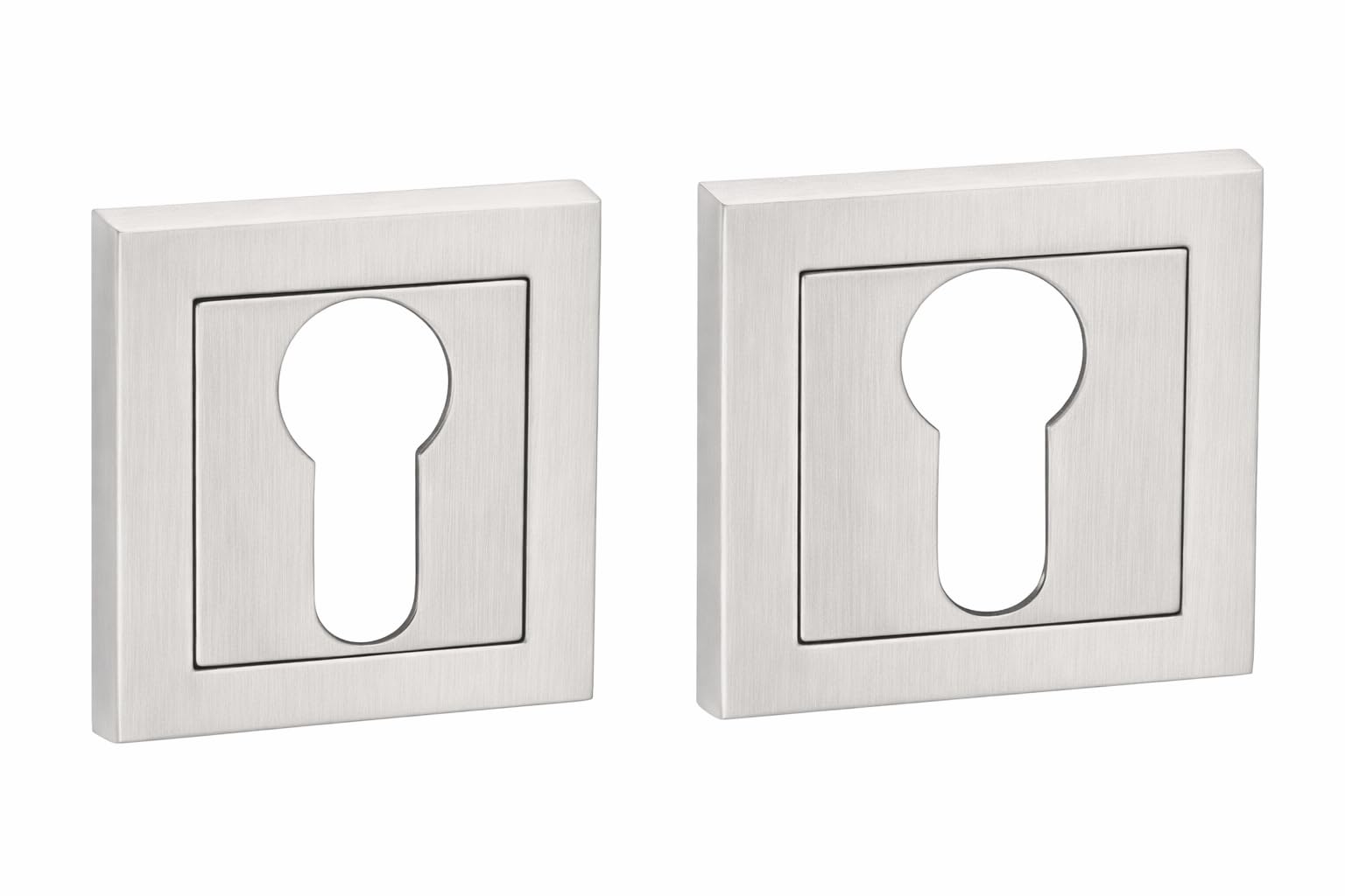 Golden Grace Door Euro Key Hole on Square Rose in Satin Nickel Finish, Escutcheon for Normal 3 Lever & 5 Lever Lock Keys