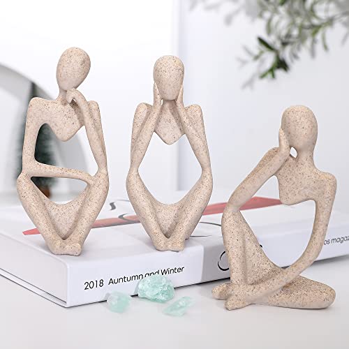 Winshall Home Decor Accents, Resin Thinker Statue Decor, Abstract Bookshelf Decor, Decorative Sculpture For Office, Book Shelf, Figurines Home Decor, Decor Accents (Sandstone) #TOP7