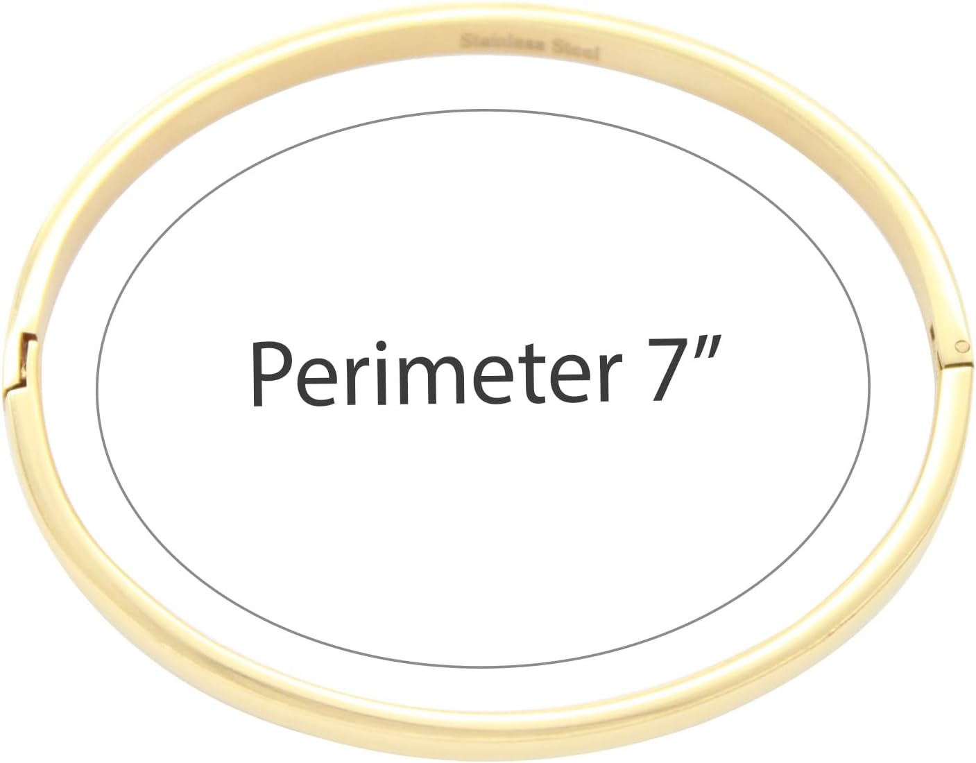 Lavencious 4 mm Width Stainless Steel Plain Bangle Polished Finish Oval Shape Classic 7 Inches Bracelet Silver Gold and Rose Gold 3 Pieces Set - Image 3