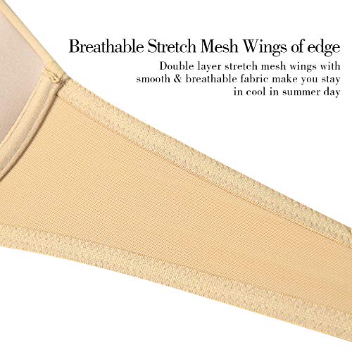 WingsLove Push Up Bra Sexy Deep V Plunge Add 2 Cups Bras Underwire T-Shirt Bra Multiway Nude - Image 8