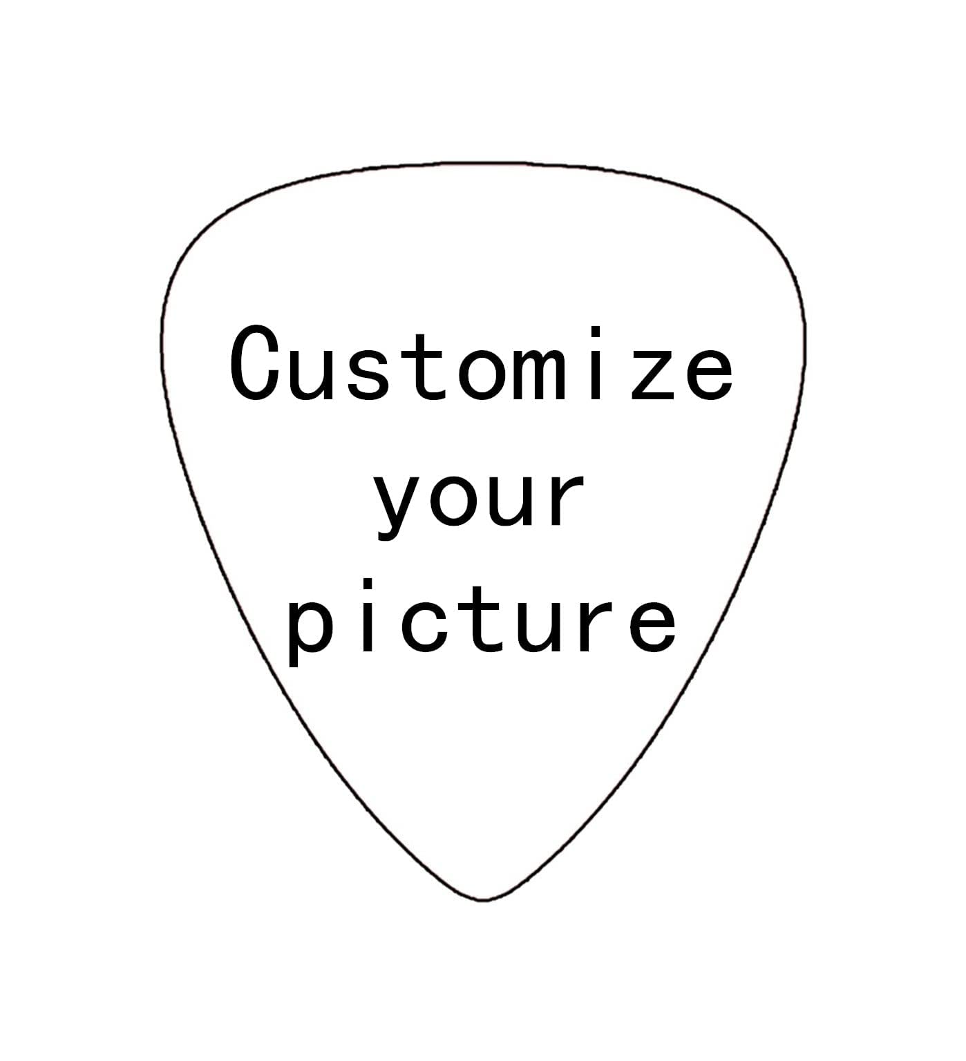 Personalised custom printed Guitar Plectrum Picks x 12 Design Your Picture Photo Logo Band Gift for Family Friends Players on Birthday Anniversary Christmas