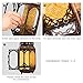 Lewondr Metal Glass Ramadan Candle Lantern, Moroccan Style Portable Candle Holder Pavilion Shape Bowl Bottom Decorative Hanging Lamp Wind Lantern Décor for Home Patio Balcony Garden - Copper + Yellow