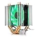 3PIN / 4PIN RGB LED CPU Cooler 4-HeatPipe Dual Tower Wentylator chłodzący Heatsink Grzejnik LGA 1150/1151/1155/1156/775/1166 x79 x99md (Blade Color : Green, Blade Quantity : 4PIN X79 X99 LGA2011)