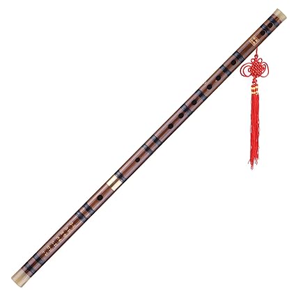 Decdeal Pluggable Bitter Bamboo Flute Dizi Traditional Handmade Chinese Musical Woodwind Instrument Key of C Study Level Professional Performance