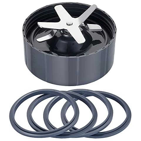 Replacement Parts for Nutribullet 1Pcs Replacement Extractor Blade and 4 Rubber Gaskets Compatible with Nutri Bullet 600W/900W Blenders (5 PCS) Cover