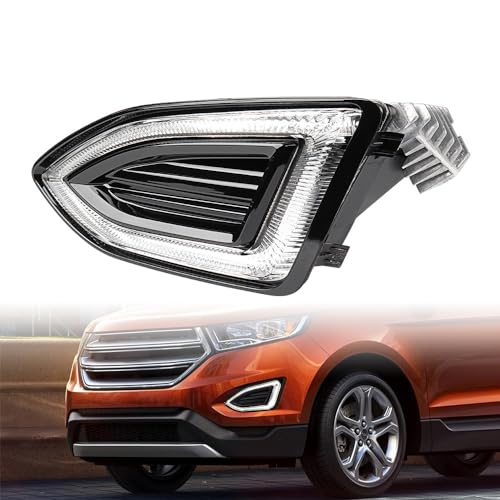 Left Driver Side 60W LED Xenon White Daytime Running Light Replacement for 2015-2018 Ford Edge SE SEL Sport Titanium