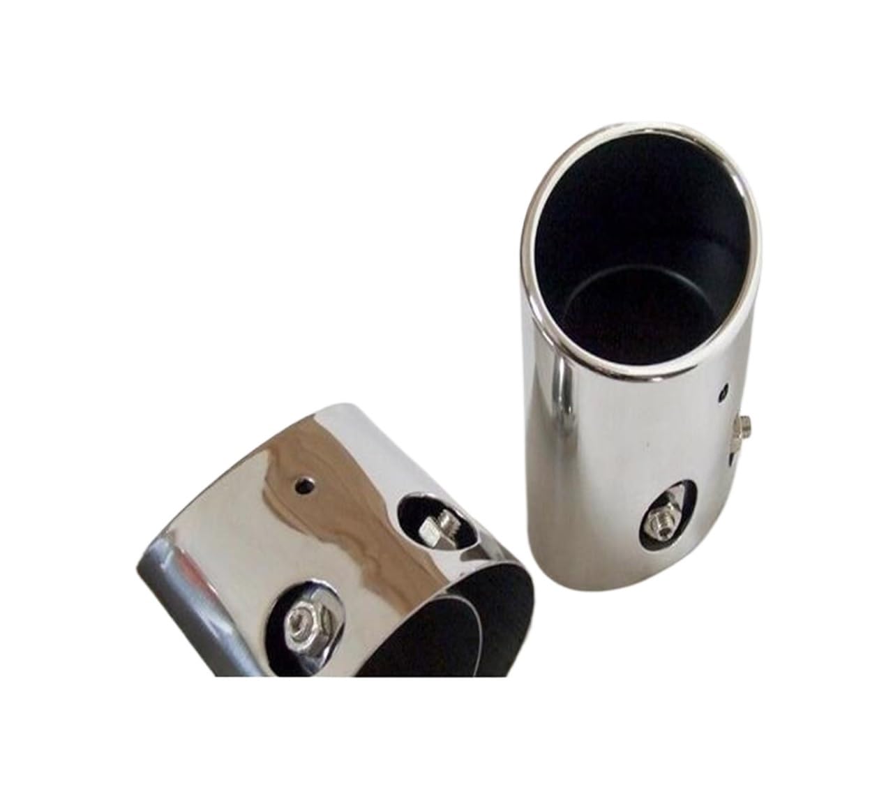 Couverture d'embout d'échappement premium Silver B en acier inoxydable 2PC
