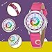 Imagen de KDM Relojes Niña Set Reloj de Pulsera Deportivo Impermeable Dibujos Animados para Chicas Niñas Relojes Cuarzo Analógico Moda Diseñador Elegantes Niños Rojo