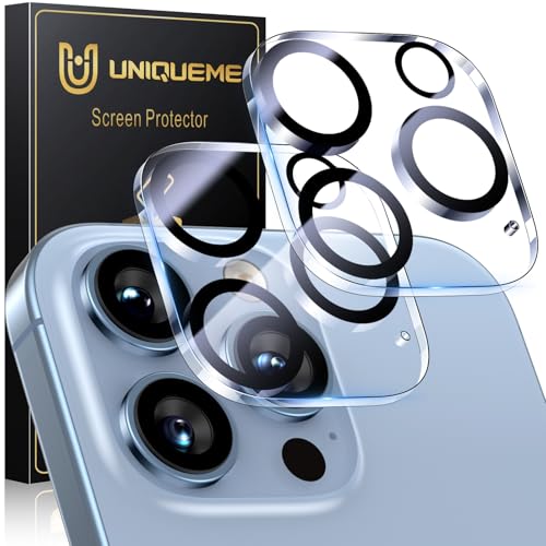 UM UNIQUEME per iPhone 13 Pro/13 Pro Max Protezione Fotocamera - 2 Pezzi Ultra HD 9H per Pellicola Fotocamera iPhone 13 Pro/13 Pro Max, Resistente ai Graffi, Stabile e Affidabile