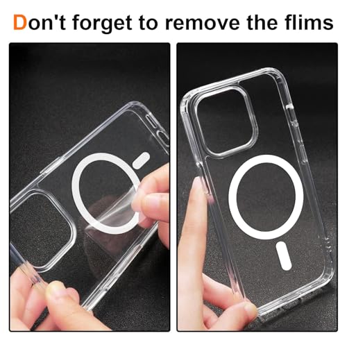 Olgary Magnetisch Handyband Hülle mit Band für iPhone 13 Pro, [Kompatibel mit Magsafe] Necklace Handyhülle Schutzhülle zum Umhängen Kordel, Transparent Stoßfest Kratzfest Case, Schwarz