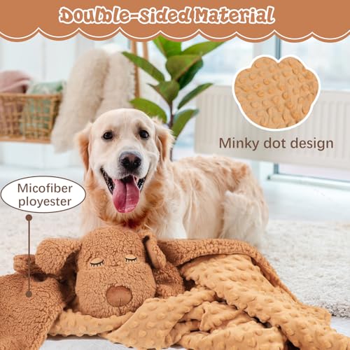 IFOYO Cobertor de batimento cardíaco para filhotes, bicho de pelúcia para alívio da ansiedade do cac