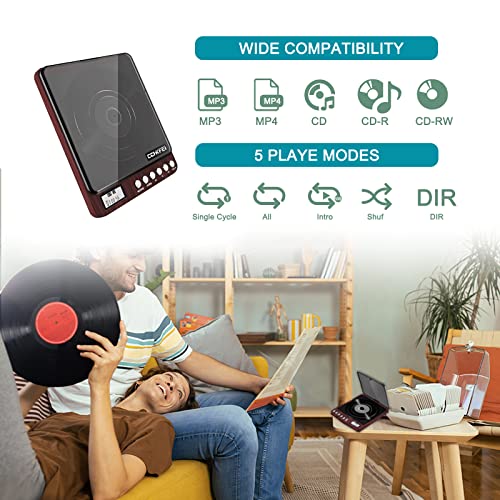 Tragbarer CD-Player mit Lautsprechern und Kopfhörern