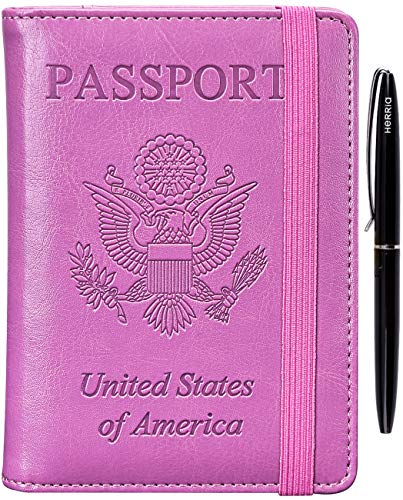 Passport Holder Cover Case - RFID Blocking Anti-theft Leather Passport Wallet Card Case