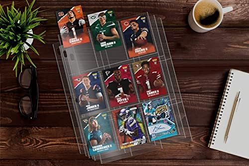 Bheddi Trading Card Sleeves for TCG Cards, Transparent Waterproof Game Card Sleeves Album (9-Slot)