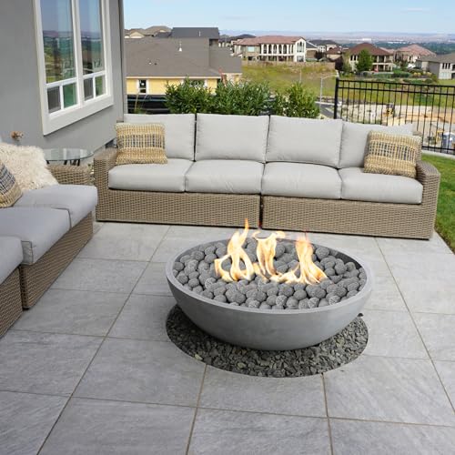 Image of Skyflame 3-5 Inch Round Lava Rock Pebbles, 10 Pounds Natural Tumbled Stones | for Indoor Outdoor Gas Fire Pit, Fireplaces, Garden Landscaping Decoration, Cultivation of Potted Plants