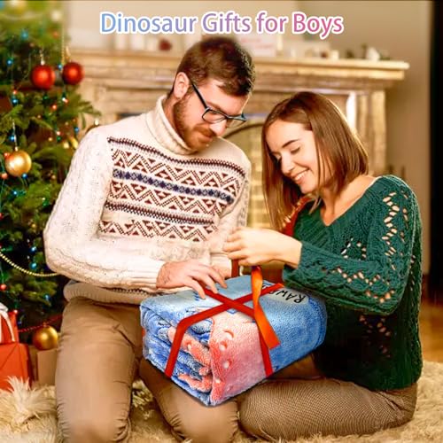 MyBrand Personalized Dinosaur Glow Blanket for Kids, Toddlers & Babies - Soft Fleece 50"x 60", Birthday Gift