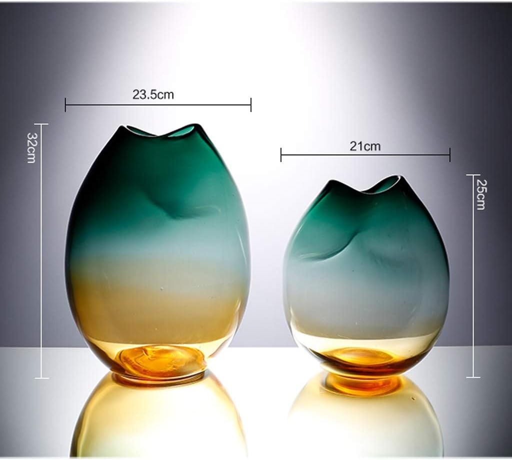 花瓶 ガラス花瓶波形口透明プノンペン水生花ドライフラワーアレンジメントペンダントハンマーパターン直管ガラス花瓶 装飾花瓶 (Size 花瓶 ガラス花瓶  波形口透明プノンペン水生花ドライフラワーアレンジメントペンダントハンマーパターン直管ガラス花瓶 装飾花瓶 (Size ... シンプルな透明ガラス花瓶フラワーアレンジメント水の花家の装飾リビングルームの装飾 (Size : Large 23.5*32cm)