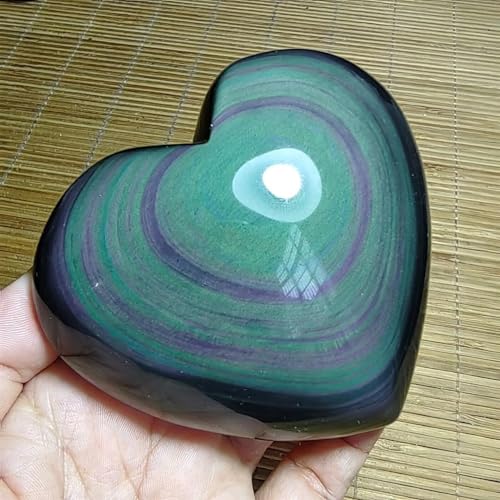 Cœur en obsidienne œil de céleste véritable cristal de quartz premium - 2