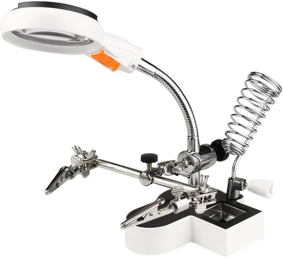 Desktop Multifunctional Electric Soldering Iron with LED and Auxiliary Clip Interface