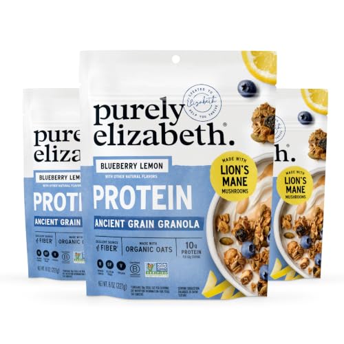 Image of Purely Elizabeth, Protein Granola, Blueberry Lemon, 8oz Bags (3 Pack)