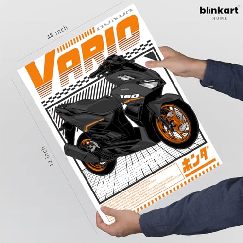Image of BLINKART Honda Vario 160Car Posters Sticker Gift Items for Boys Room Wall Decor || Comes with Double-Sided Tape|| Decoration Bedroom Living Room Office Studio Decor | 12x18 In (A3) - CAR-310