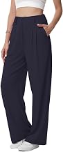 Women's Elegant Loose Palazzo Casual Pants | High Waist Wide Leg Pants Leisure Work Suit Lightweight Straight