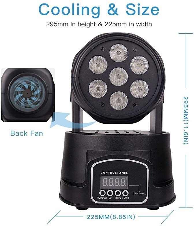 Amazon.co.jp: BETOPPER DJライト 動くヘッド 2個パック 7×8W RGBW LED