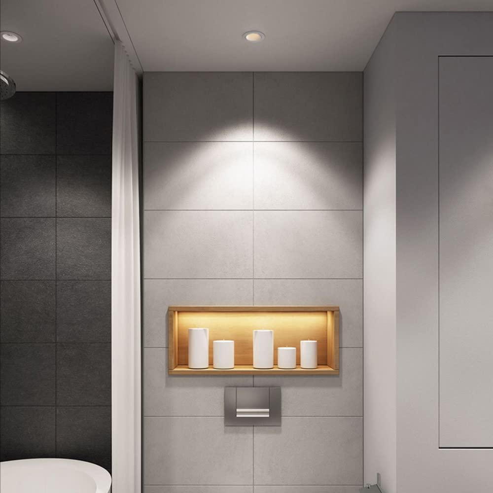 Faretti da incasso a LED da 3,3 pollici Faretti da soffitto da 3 pezzi, IP65 Faretto da incasso antiruggine per montaggio a incasso impermeabile Apparecchio per faretti da doccia per ambienti umidi in