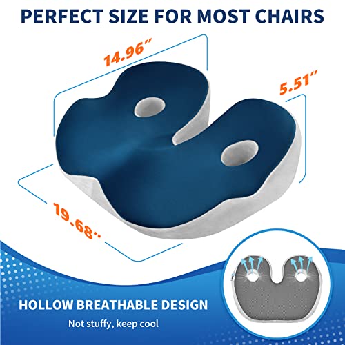 Codn Memory Foam Office Chair Cushion For All-Day Sitting, Seat Cushion, Chair Pad For Car Seat, Wheelchair And Desk Chair, Tailbone And Sciatica Pain Relief Cushion(Blue) #TOP5