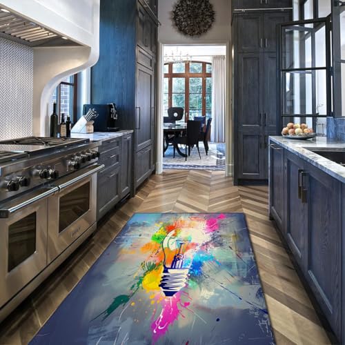 Tapis salon 160x230cm lavable grand format style graffiti multicolore - 3
