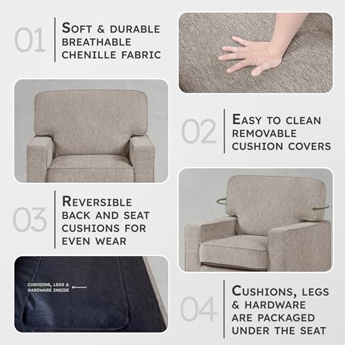 Sillón Estándar Chenille Beige miniatura 3