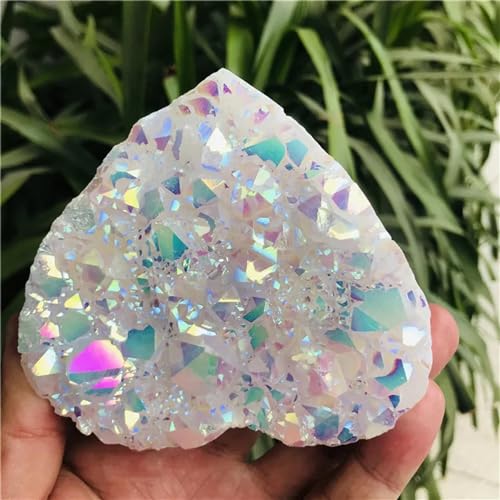 Drusa de cuarzo transparente galvanizada una pieza mineral premium de 4-5cm 3