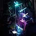 Lainin Solar Powered Dragonfly Wind Spinner Color Changing Wind Chime Mobile Light for Home Outdoor Yard Garden Patio Decoration