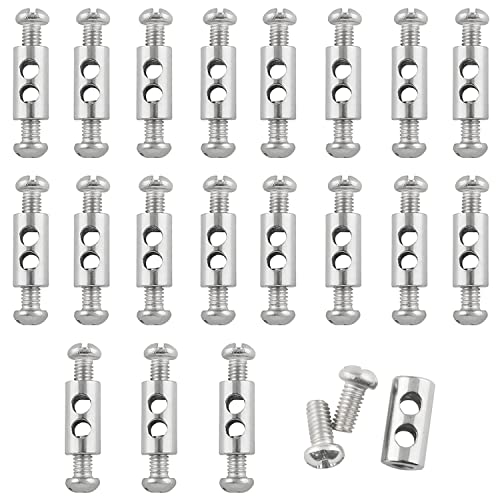 Wire Rope Cable Clamp ZZLZX 20PCS Stainless Steel Wire Rope Cable Clamp with 3.2mm Line Double Hole