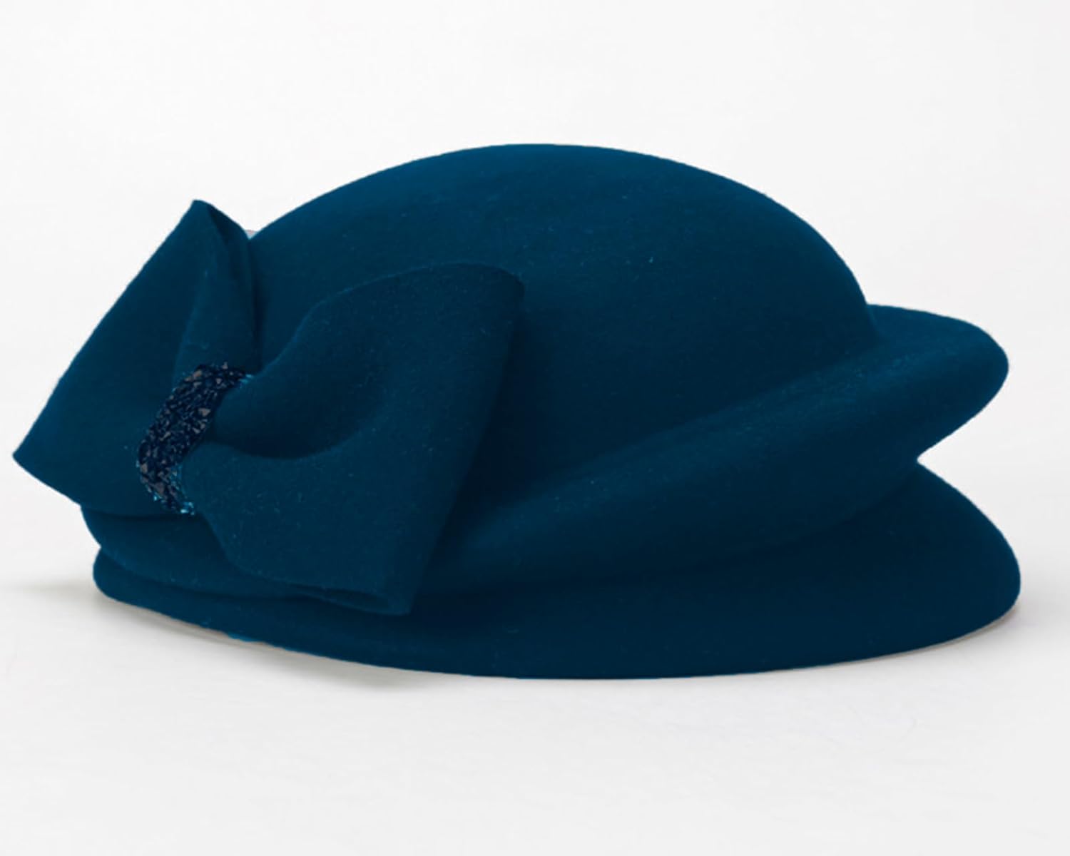 レディース ヴィンテージ フェルト フラワー バレル ベル トップハット 100% ウールハット 教会 ダービー ウェディング フェ