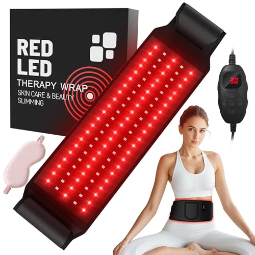 Upgrade Red Light Therapy belt for Women, Infrared Light Therapy, 3 in 1 LED Beads, 660nm Red Light & 850nm Near Infrared Light Therapy Belt Wrap Timer Remote Control, Home Use Gifts