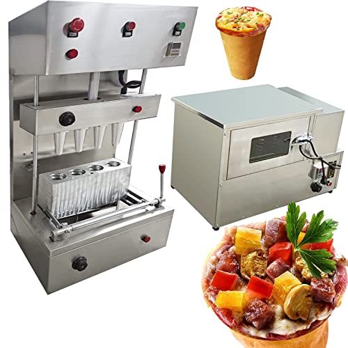 TXMACHINE Pizza cone 4 cup shape cone maker machine ice cream cone maker Pizza Cone Forming Making Machine pizza maker with 1 free Rotational Pizza Oven (220)