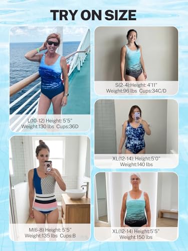 Image of American Trends Women's High Waisted Bikini Bottoms Swimming Suits Tummy Control Bathing Suits