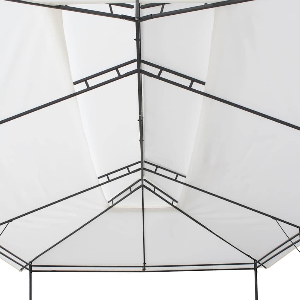 Carpa para fiestas de jardín, 600 x 298 x 270 cm, color blanco, con marco de tubo de acero y pared lateral, toldo resistente a los rayos UV con mosquitera, ideal para fiestas, barbacoas, bodas