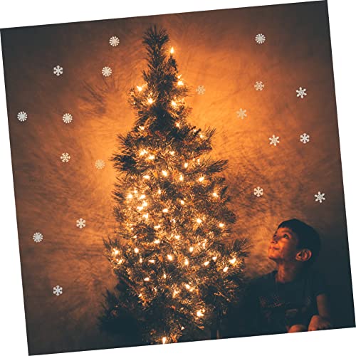 VOSAREA 200pcs Stickers Fluorescentes Copos de Nieve Navidad miniatura 2