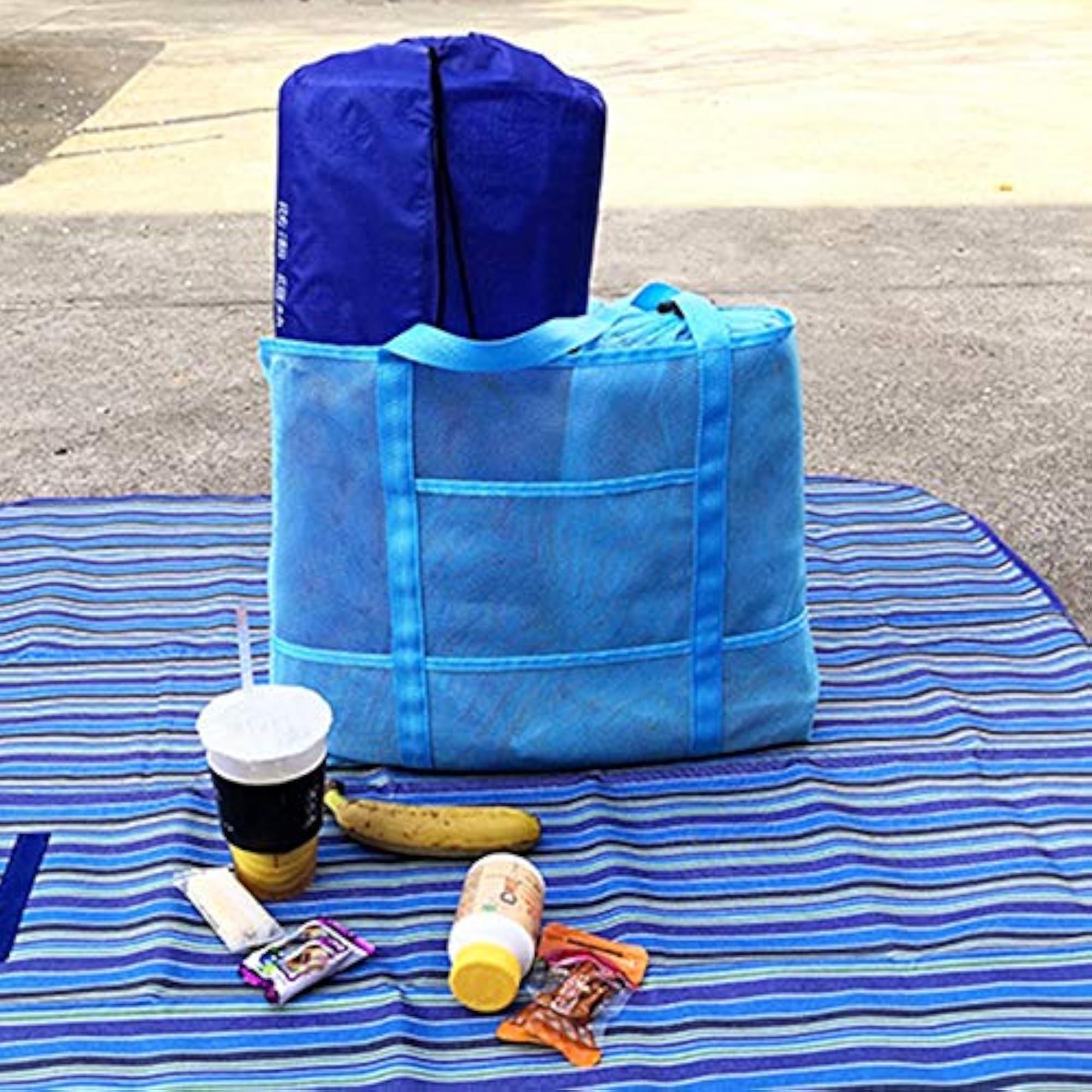 Casual Mesh Beach Bag, Multi-Purpose Tote for Travel