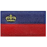 Bebuz Aufnäher mit Liechtenstein-Flagge, bestickt, zum Aufbügeln oder Aufnähen, Stoffreparatur-Flicken – Emblem