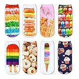 Zmart 8 Pack Women's Girl 3D Sweet Food Dessert Funny Crazy Novelty Socks,Candies-8 Pack,US 5-9