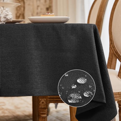 BALCONY & FALCON Rectangle Table Cloth Waterproof Charcoal Grey 95"x55"