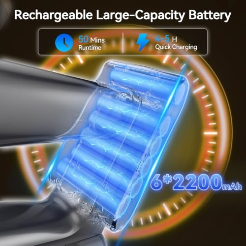 Image of UML0 N8 Cordless Vacuum Cleaner,Lightweight Stick Vacuum with Powerful Suction,2200mAh Battery,50 Mins Runtime,Self-Standing, Rechargeable Vacuum Cleaners for Home Hardwood Floor Carpet Pet Hair