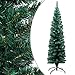 Price comparison product image vidaXL Slim Artificial Christmas Tree with Stand Seasonal Ornament Home Office Holiday Xmas Tree Christmas Fake Tree Plant Stand Green 150 cm PVC