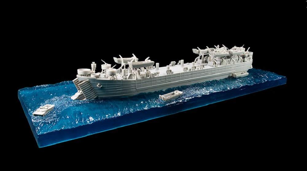 Skala 1/350 II wojna światowa USA granatowa LST Diorama 35 cm x 13,2 cm x 1,5 cm podstawa od Hobby Fan pasuje do zestawu statków AFV Club LST (nie wchodzi w zakres dostawy)