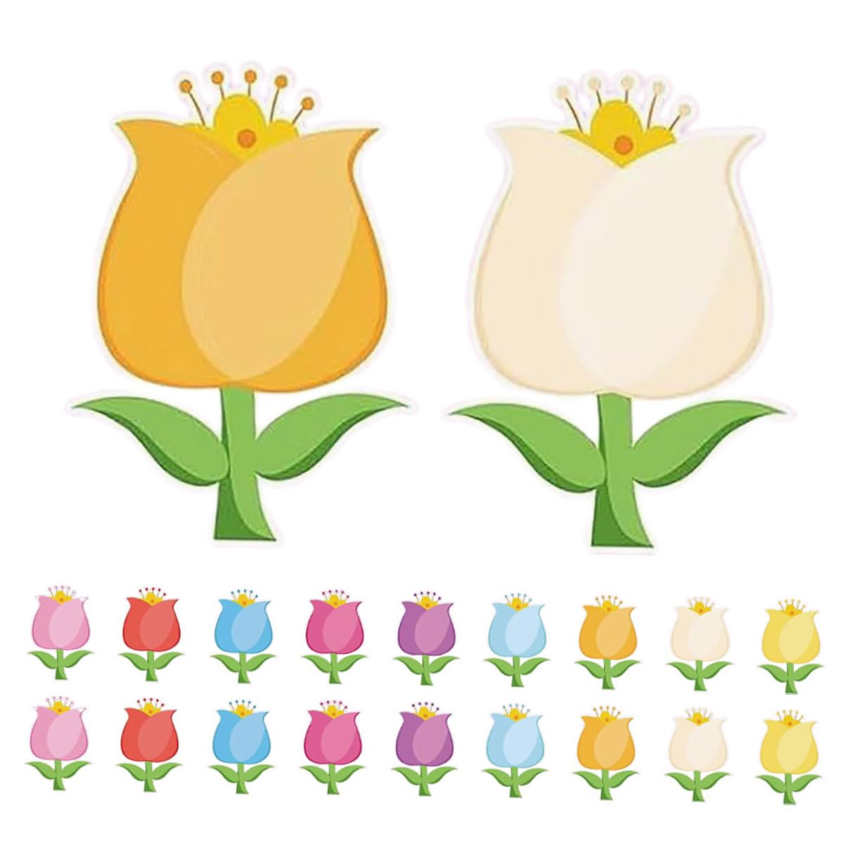 Recortes de papel de tulipán para manualidades y álbumes de recortes con siluetas de flores