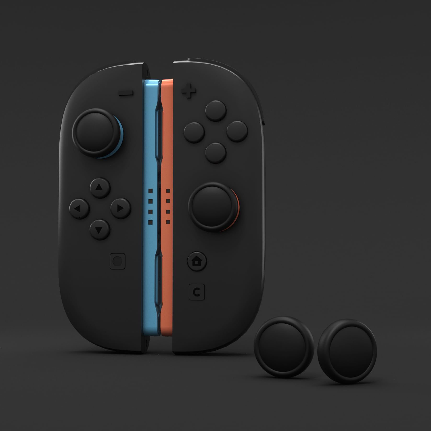 PlayVital Thumb Grips for Nintendo Switch 2, 4-Pack Silicone Joystick Caps for Joycon 2 Accessories, Comfort Thumbstick Grip Covers - Black - 2