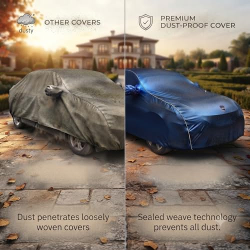 Image of Autofurnish Blue Waterproof Car Body Cover for Hyundai Grand i10 NIOS 2019 | 101% Waterproof & Dustproof | Soft Inner Cotton Lining | Anti Scratch | Triple Stitching | Buckle Belt | Car Cover